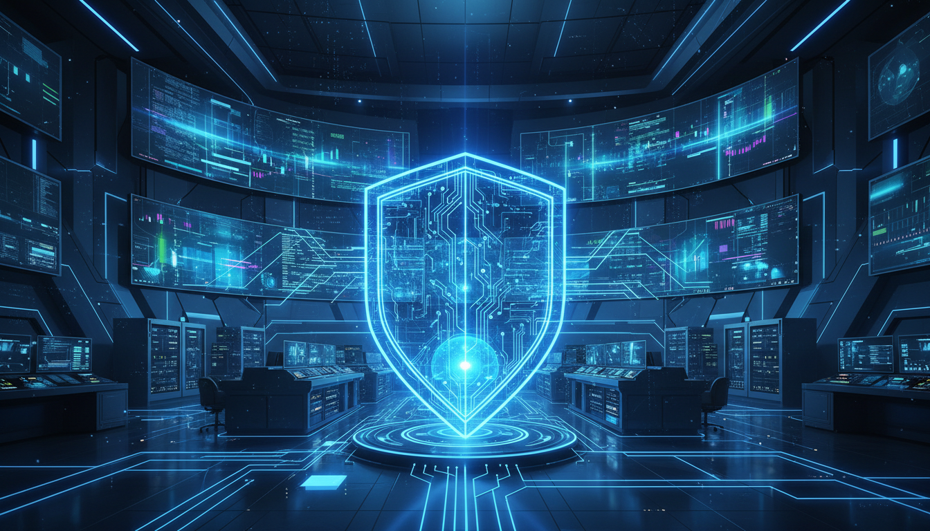 Conceptual cybersecurity shield over digital finance systems in Japan.