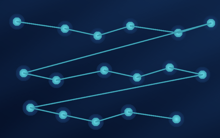 Glowing connected AI nodes and a digital network, conceptual illustration