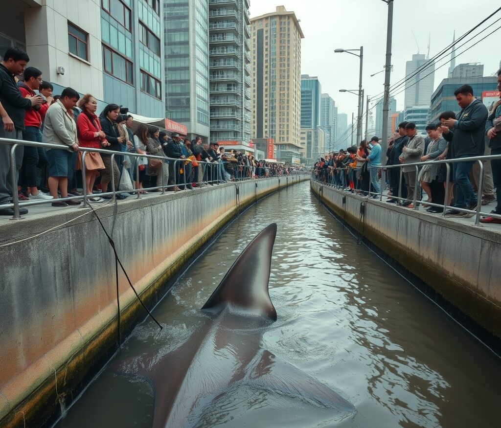 stranded shark in South Korea